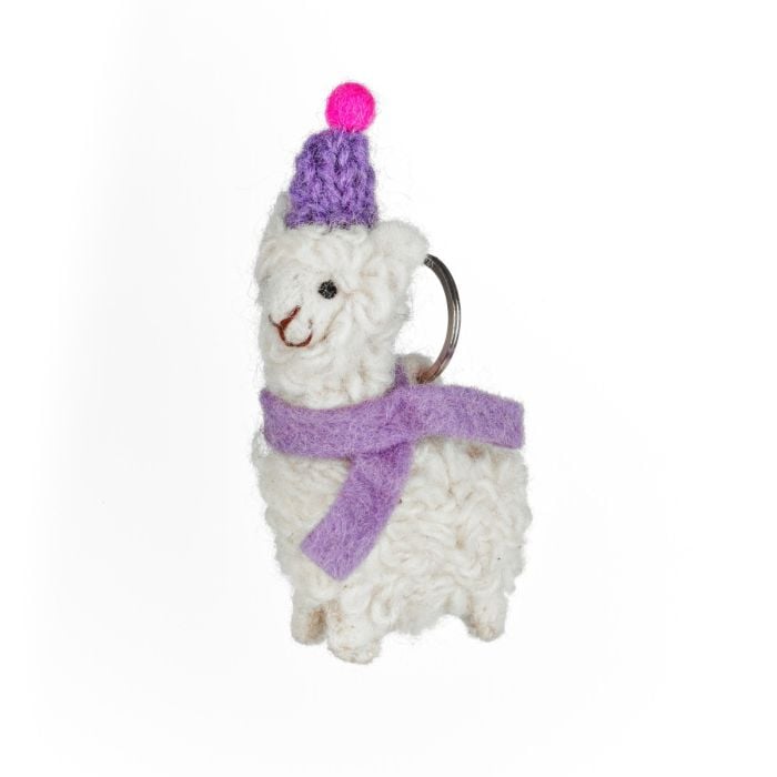felt so good Handmade Felt Party Alpaca Keyring Decoration
