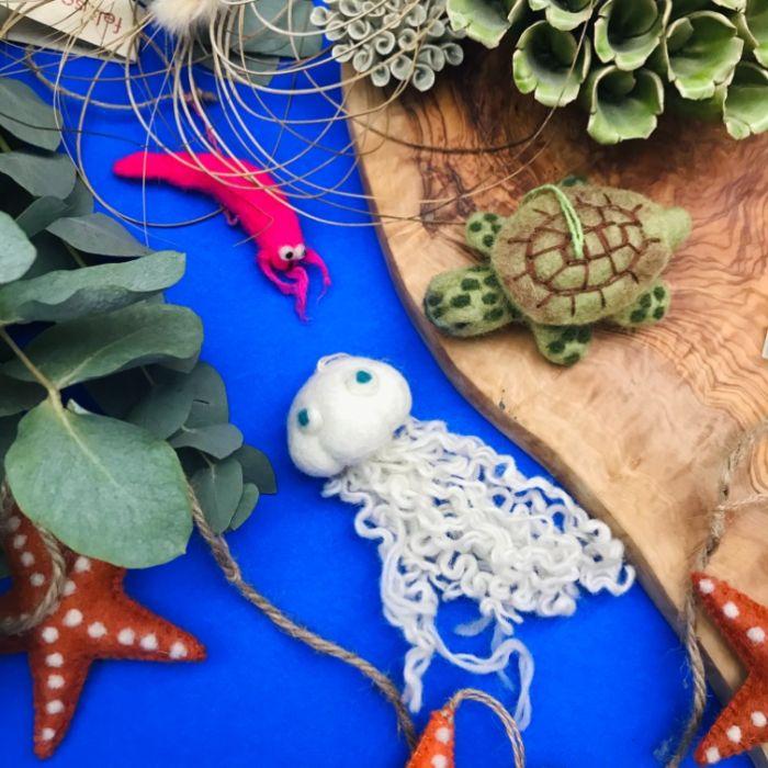 Felt So Good Handmade Felt Pascal Prawn Hanging Biodegradable Decoration