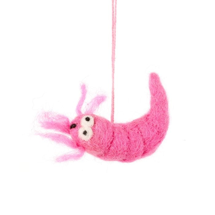 felt so good Handmade Felt Pascal Prawn Hanging Biodegradable Decoration