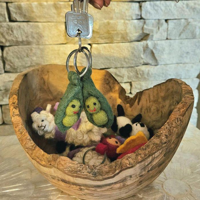Felt So Good Handmade Felt Peas In A Pod Friendship Valentines Keyrings