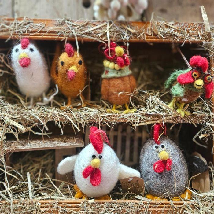 Felt So Good Handmade Felt Peggy The Hen Hanging Decoration