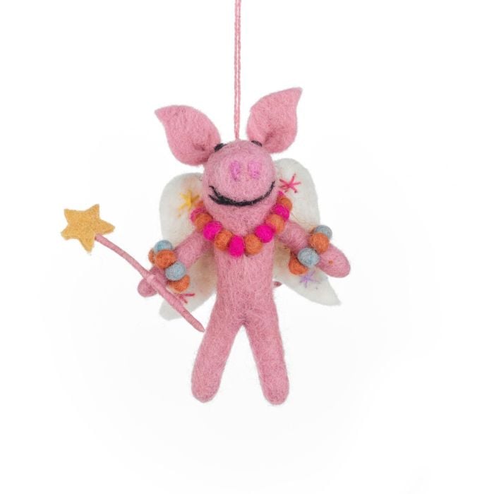 Felt So Good Handmade Felt Penelope Porker Fairy Hanging Christmas Decoration