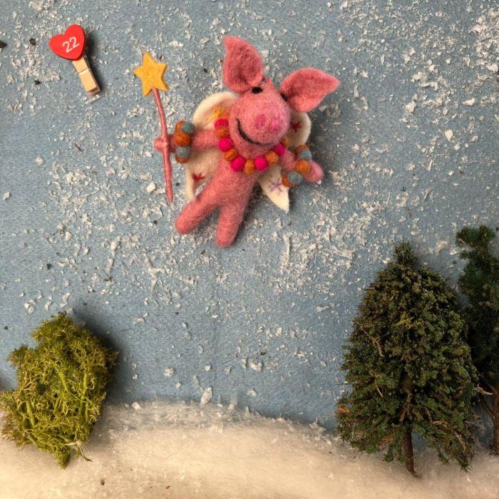 Felt So Good Handmade Felt Penelope Porker Fairy Hanging Christmas Decoration
