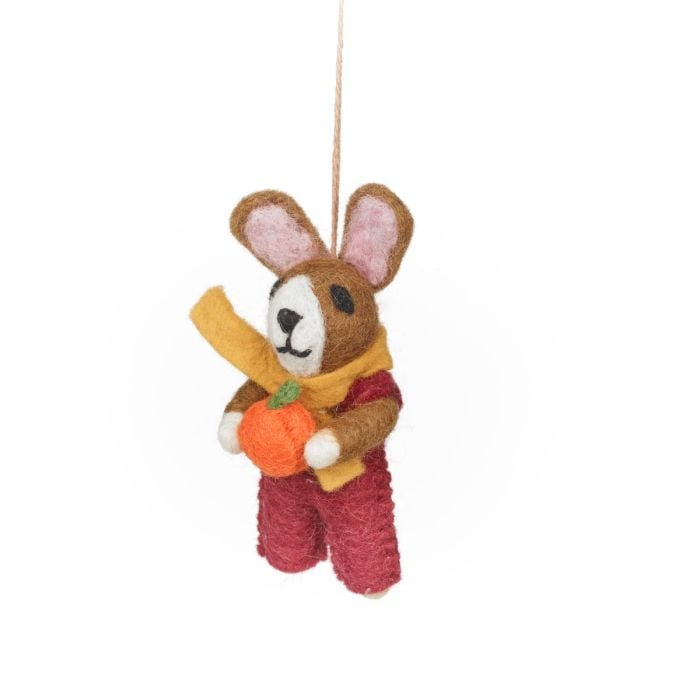 Felt So Good Handmade Felt Penny The Pumpkin Rabbit Hanging Autumnal Decoration