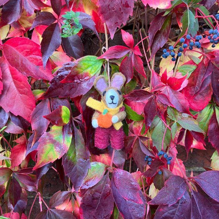 Felt So Good Handmade Felt Penny The Pumpkin Rabbit Hanging Autumnal Decoration