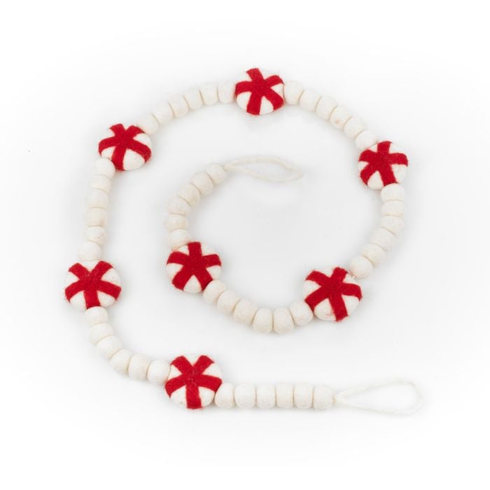 felt so good Handmade Felt Peppermint Garland Christmas Decoration
