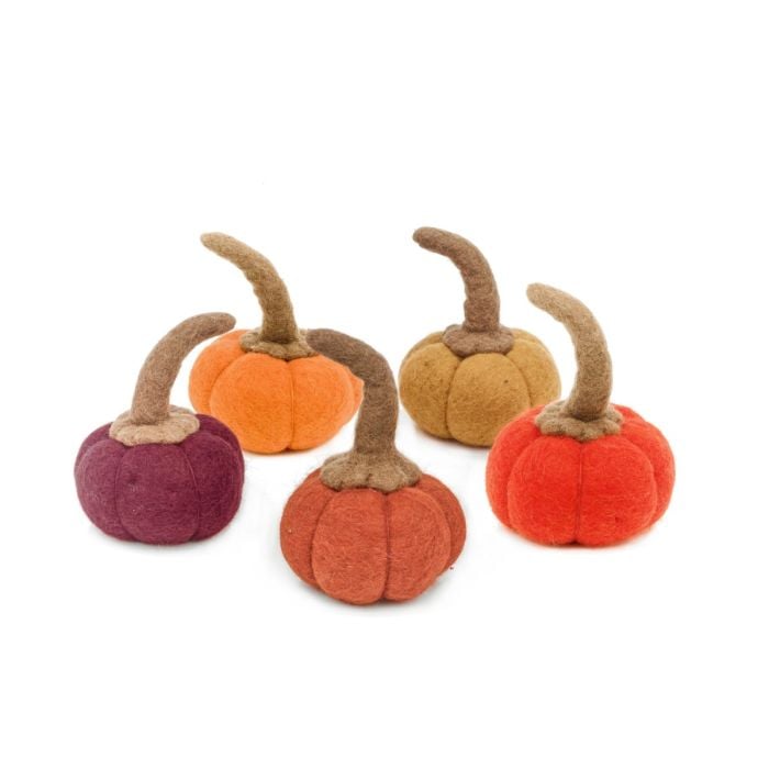 felt so good Handmade Felt Perfect Pumpkins Standing Halloween Decorations