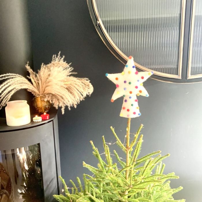 Felt So Good Handmade Felt Pompom Star Christmas Tree Topper Decoration