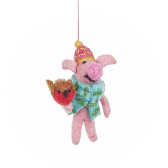 felt so good Handmade Felt Porky Noel Hanging Christmas Decoration