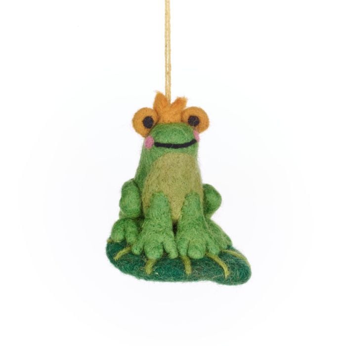 felt so good Handmade Felt Prince the Frog Hanging Fairytale Decoration