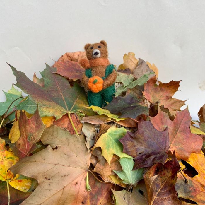 Felt So Good Handmade Felt Radley The Bear Hanging Autumnal Decoration