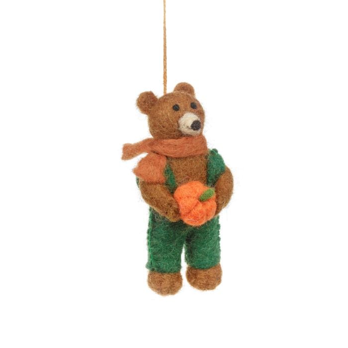 felt so good Handmade Felt Radley the Bear Hanging Autumnal Decoration