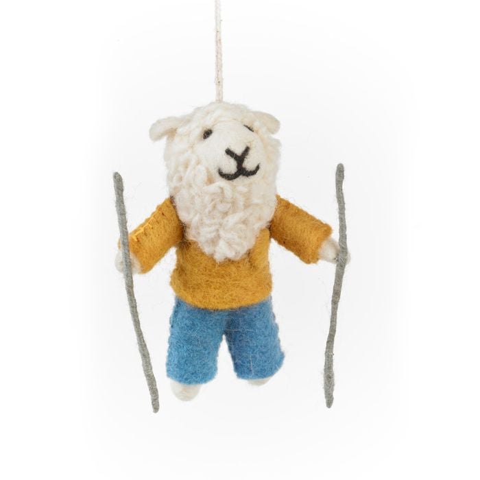 felt so good Handmade Felt Rambling Sheep Hanging Decoration