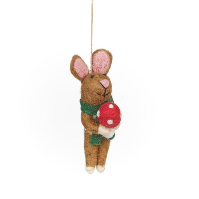 Felt So Good Handmade Felt Roberta The Rabbit Hanging Toadstool Decoration