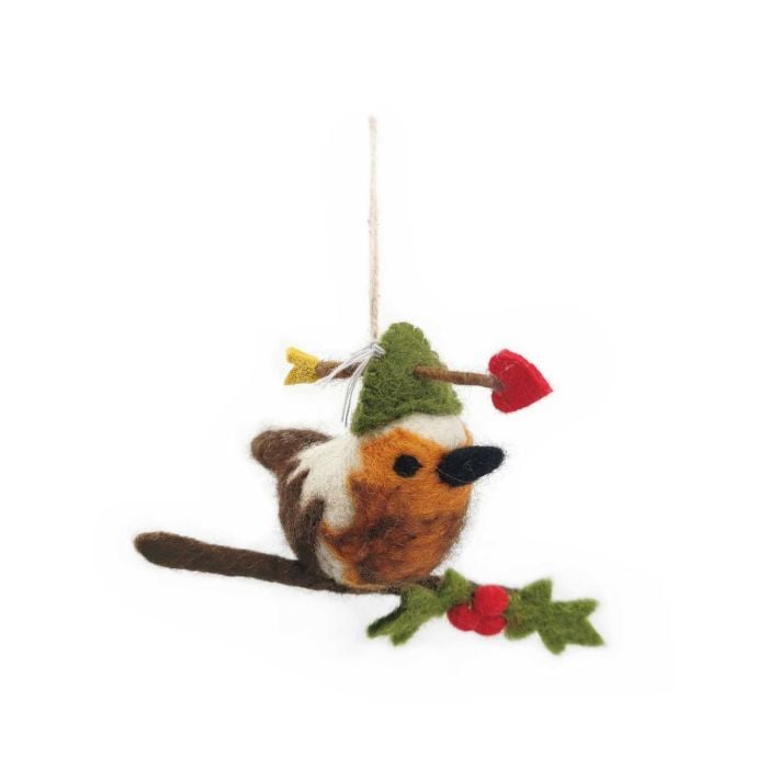 felt so good Handmade Felt Robin Pud Hanging Decoration