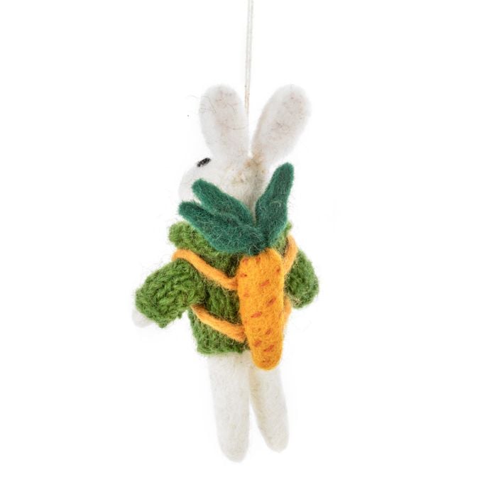 Felt So Good Handmade Felt Ronnie The Rabbit Hanging Easter Decoration
