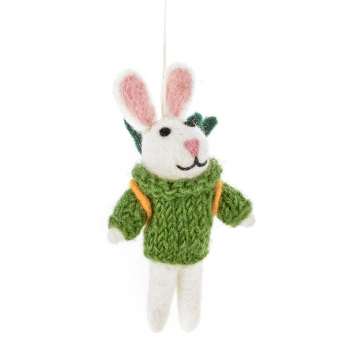felt so good Handmade Felt Ronnie the Rabbit Hanging Easter Decoration