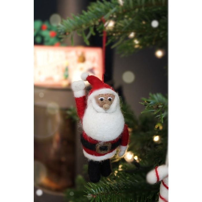 Felt So Good Handmade Felt Round Santa Christmas Tree Hanging Decoration