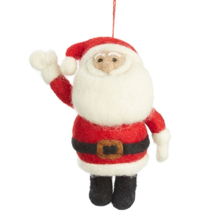 felt so good Handmade Felt Round Santa Christmas Tree Hanging Decoration