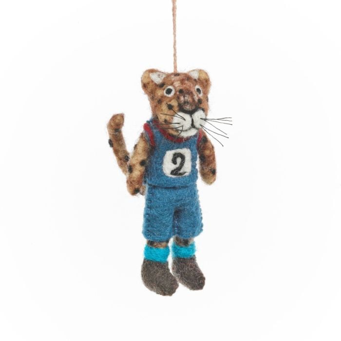 Felt So Good Handmade Felt Running Cheetah Hanging Decoration