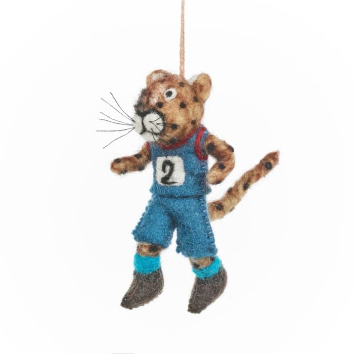 felt so good Handmade Felt Running Cheetah Hanging Decoration