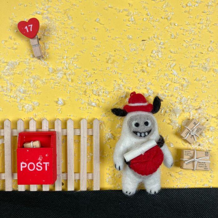 Felt So Good Handmade Felt Santa Yeti Arctic Hanging Decoration