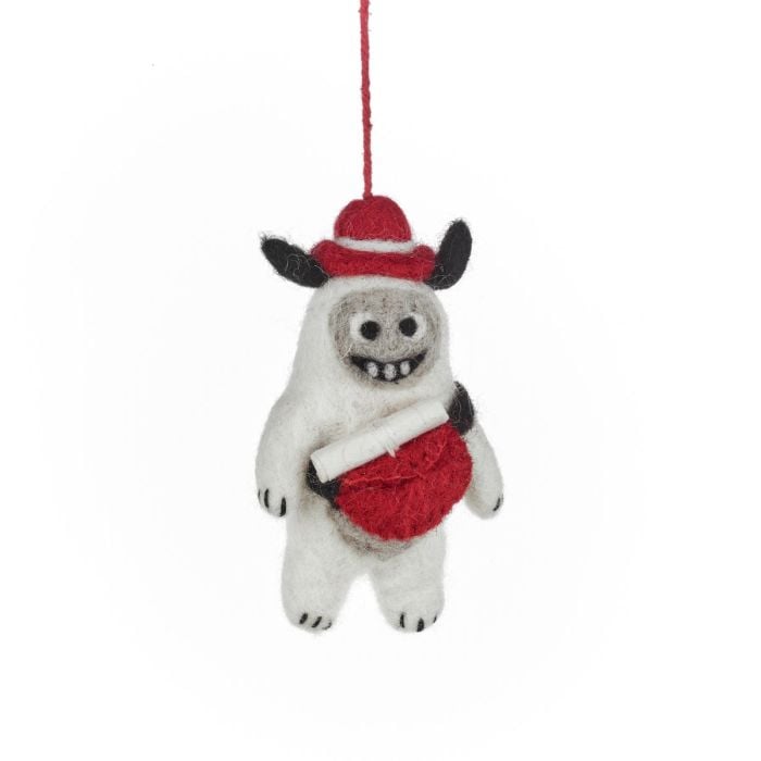 felt so good Handmade Felt Santa Yeti Arctic Hanging Decoration