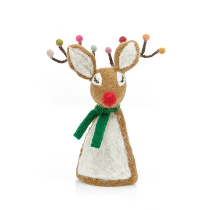Felt So Good Handmade Felt Sassy Rudolph Christmas Tree Topper Decoration