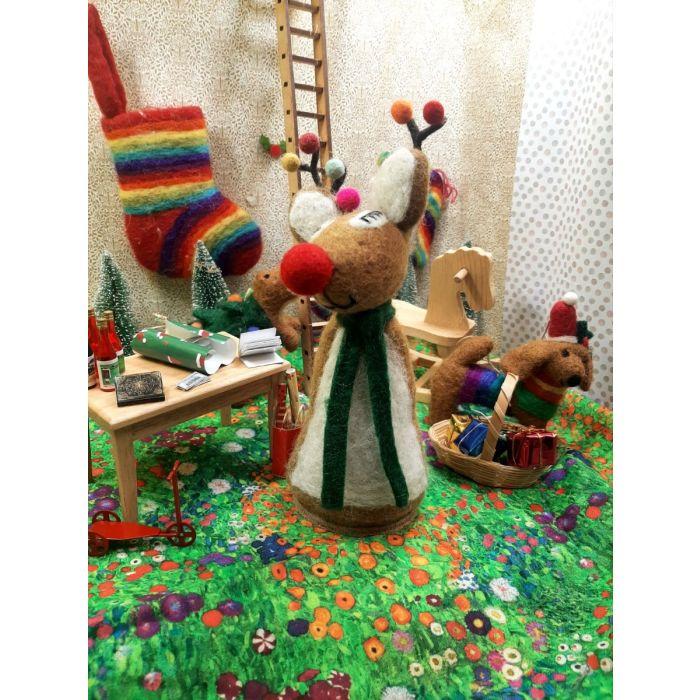 Felt So Good Handmade Felt Sassy Rudolph Christmas Tree Topper Decoration