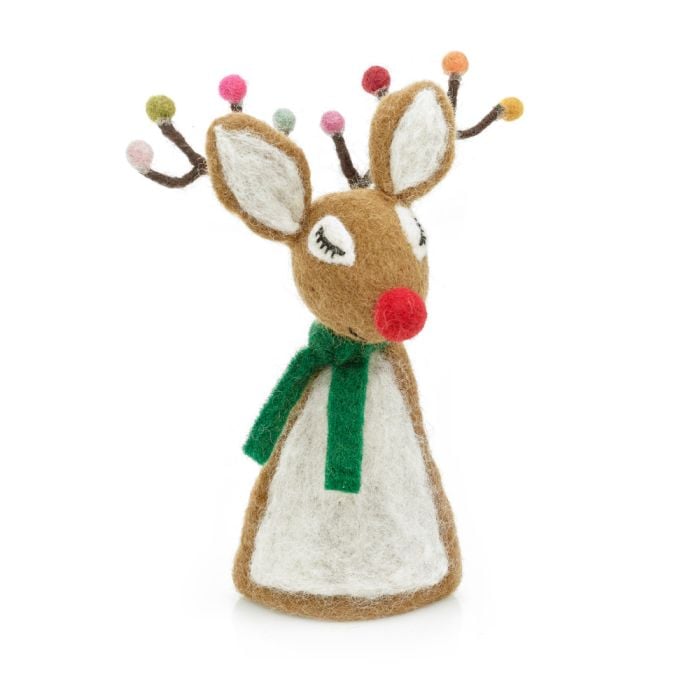 felt so good Handmade Felt Sassy Rudolph Christmas Tree Topper Decoration