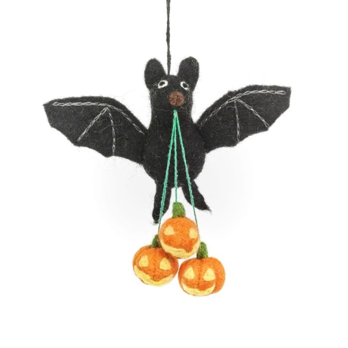 felt so good Handmade Felt Shadow the Bat Hanging Halloween Decoration