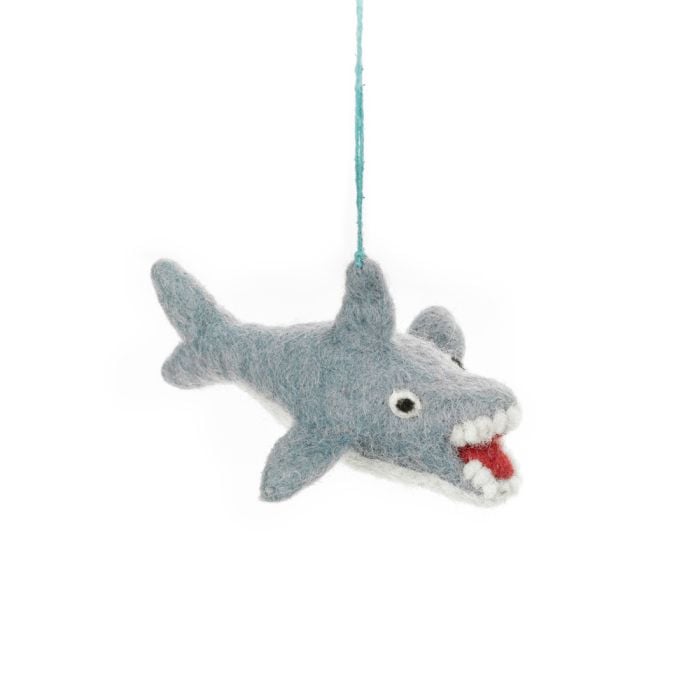 felt so good Handmade Felt Sheldon the Shark Hanging Decoration