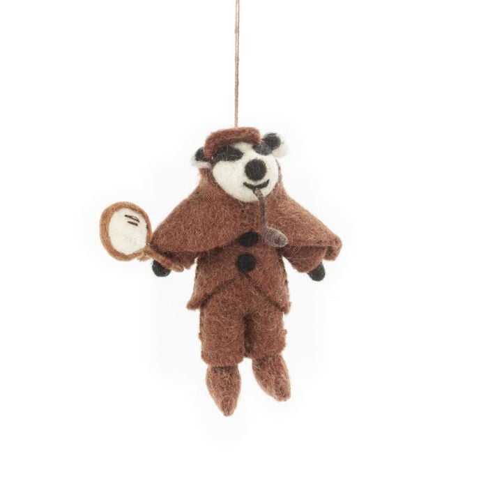 felt so good Handmade Felt Sherlock Holmes Badger Hanging Decoration