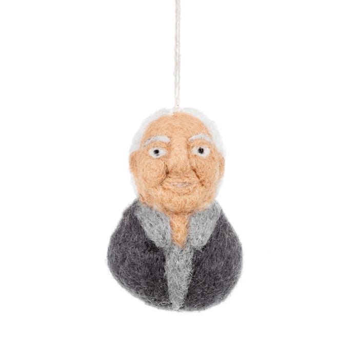 felt so good Handmade Felt Sir David Attenborough Hanging Decoration