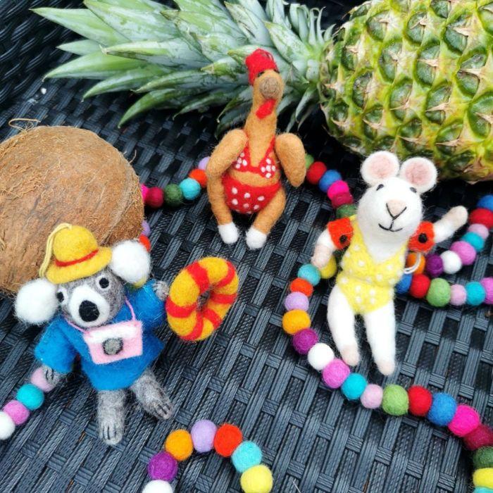 Felt So Good Handmade Felt Sizzlin' Turkey Hanging Christmas Decoration