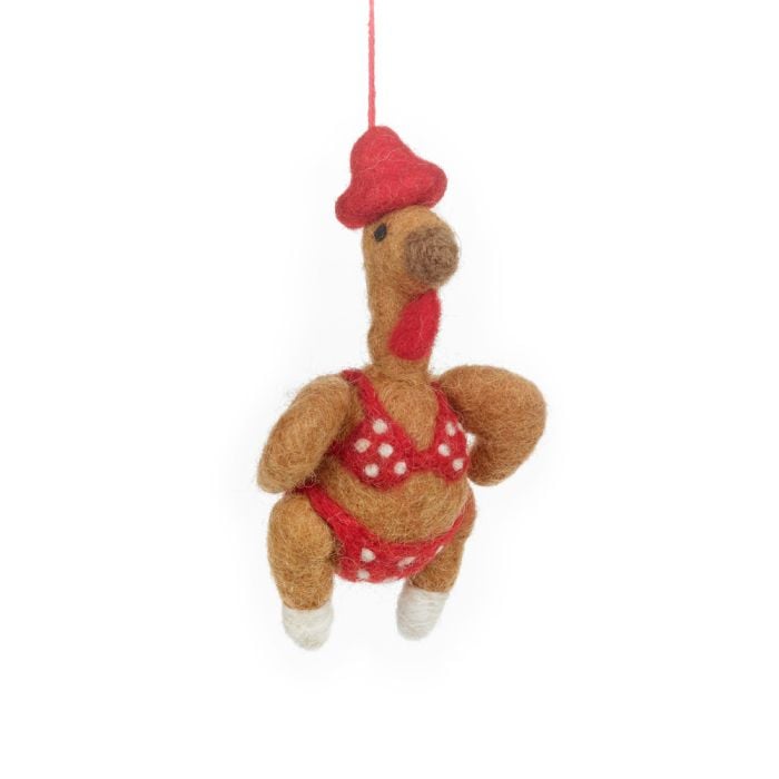 felt so good Handmade Felt Sizzlin' Turkey Hanging Christmas Decoration