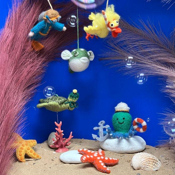 Felt So Good Handmade Felt Snorkelling Chick Sealife Hanging Decoration