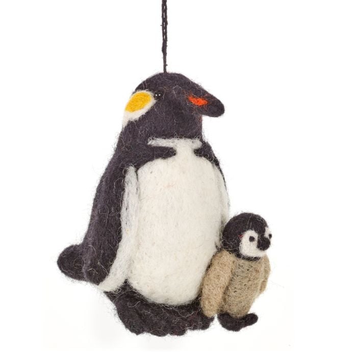 felt so good Handmade Felt Snuggly Penguins Biodegradable Hanging Decoration