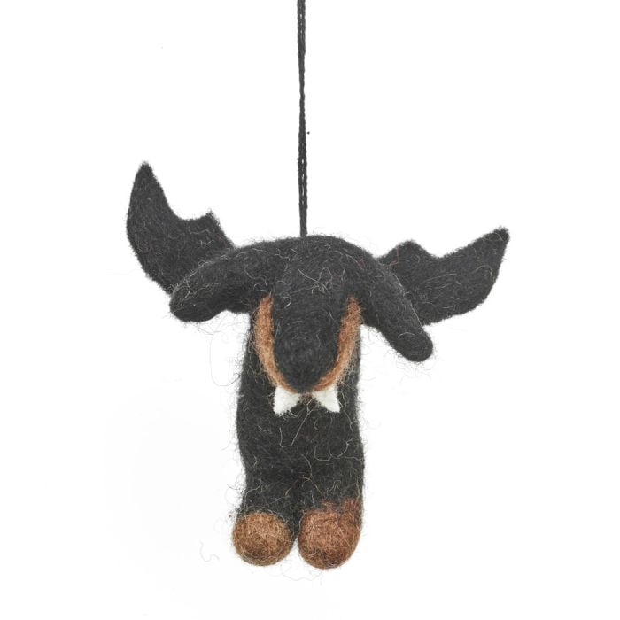 Felt So Good Handmade Felt Spooky Sausage Dog Hanging Halloween Decoration