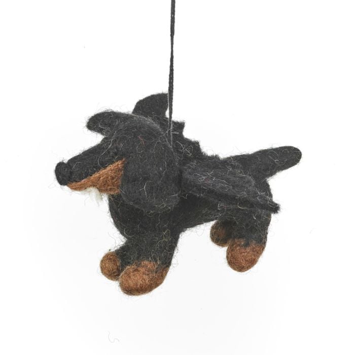 Felt So Good Handmade Felt Spooky Sausage Dog Hanging Halloween Decoration