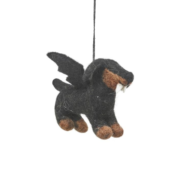Felt So Good Handmade Felt Spooky Sausage Dog Hanging Halloween Decoration