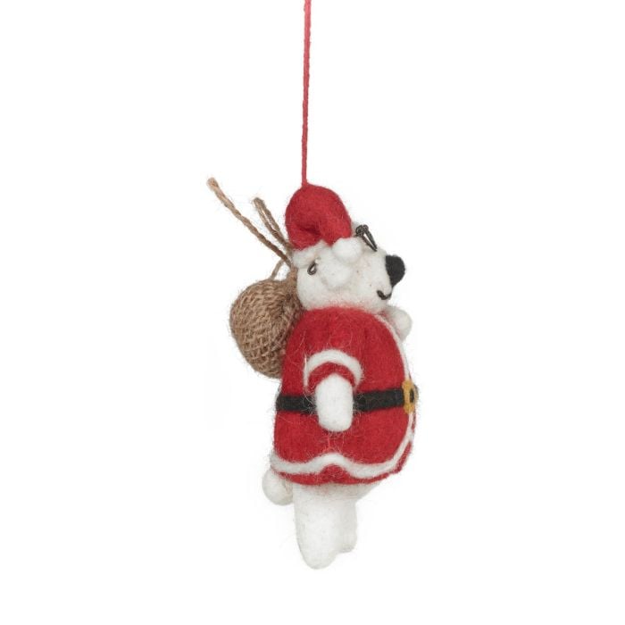Felt So Good Handmade Felt St Blubber Bear Christmas Hanging Decoration
