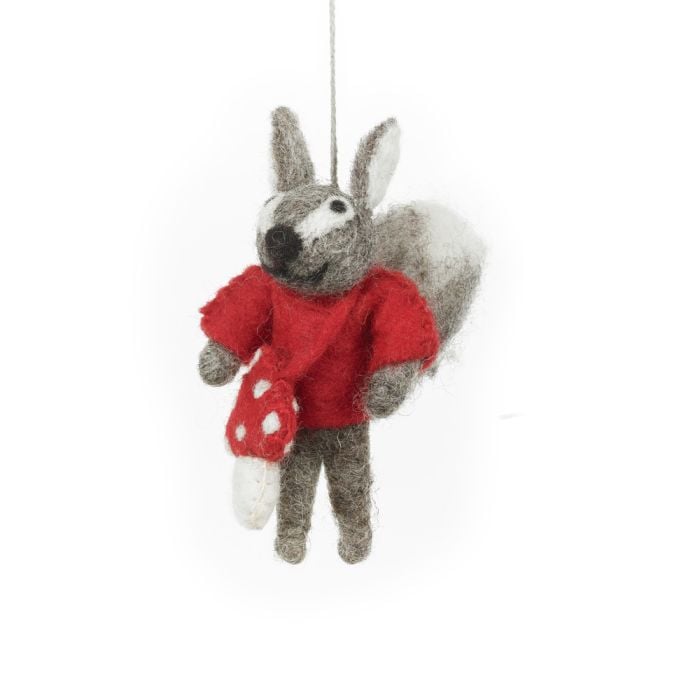 felt so good Handmade Felt Stanley the Squirrel Hanging Autumnal Woodland Decoration