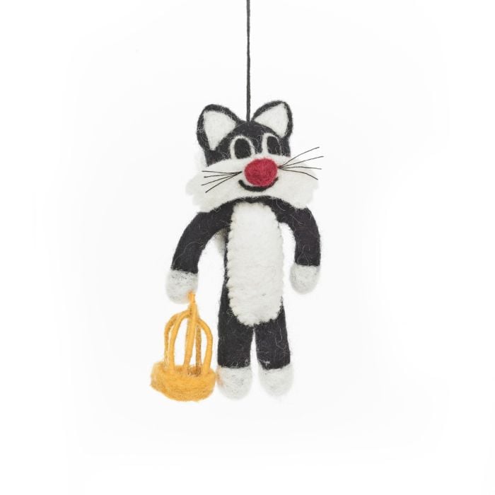felt so good Handmade Felt Sullivan Cat Hanging Decoration