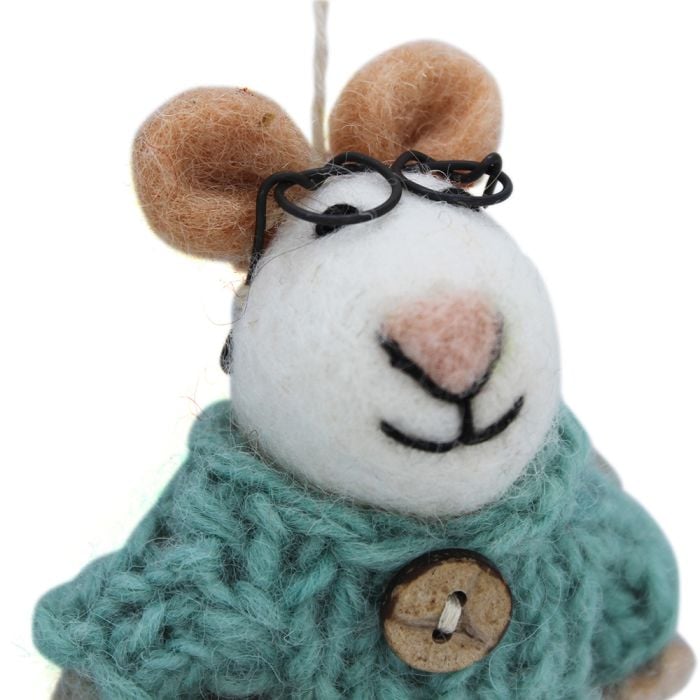 Felt So Good Handmade Felt Susie Mouse Biodegradable Hanging Decoration