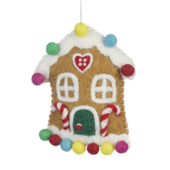 Felt So Good Handmade Felt Sweetshop House Christmas Tree Hanging Decoration
