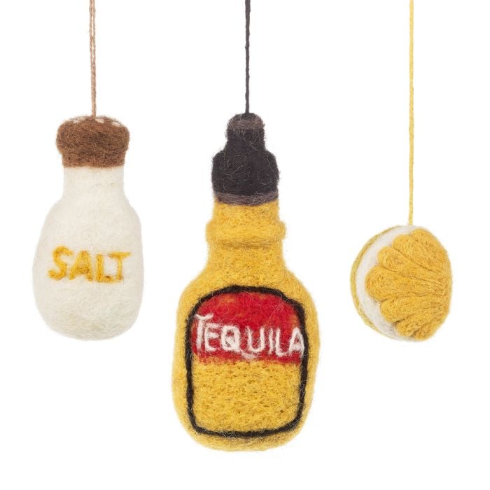 Felt So Good Handmade Felt Tequila Shot Set Of 3 Hanging Decorations