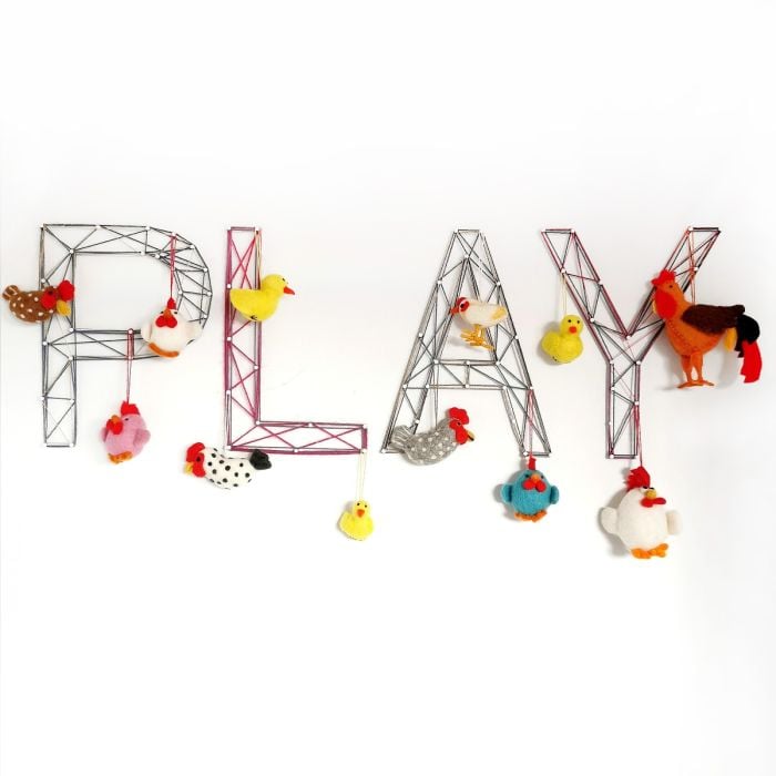 Felt So Good Handmade Felt The Cluck Family Set Of 3 Hanging Chicks Easter Decoration