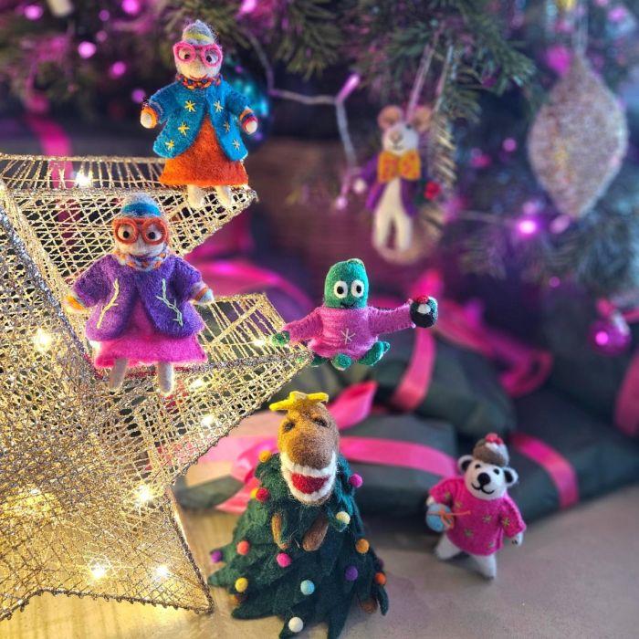 Felt So Good Handmade Felt Timmy Tentaclaus Hanging Christmas Octopus Decoration