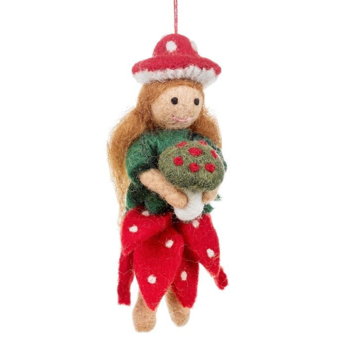 Felt So Good Handmade Felt Toadstool Fairy Hanging Autumnal Decoration